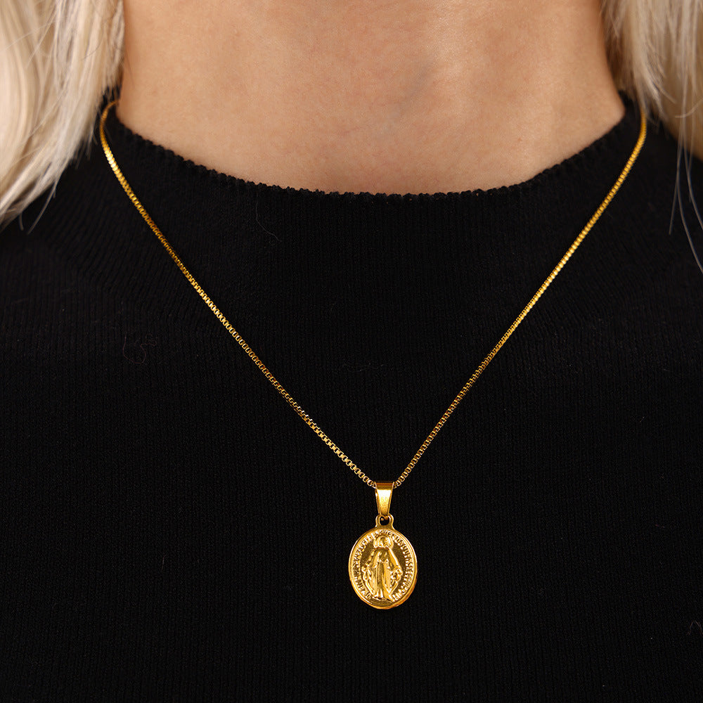 Box Chain Stainless Steel Plated 18K Gold Necklace – view 3