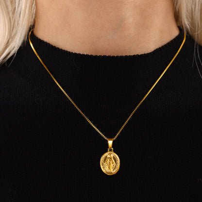 Box Chain Stainless Steel Plated 18K Gold Necklace – view 3