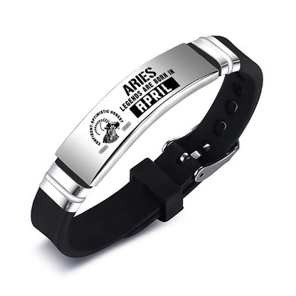 Zodiac Sign Engraved ID Bracelet – Stainless Steel & Silicone – view 4