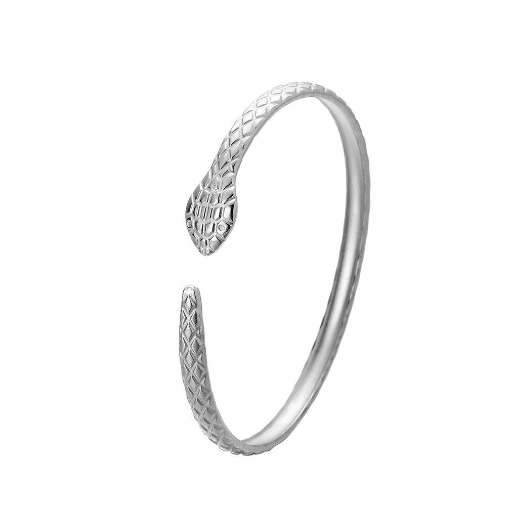 Engraved Snake Bracelet Stainless Steel Vacuum Gold Plating – view 5