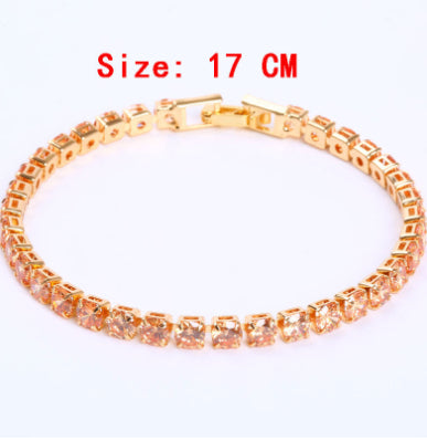 Cubic Zirconia Tennis Bracelet – Iced Out Crystal, Gold – view 8