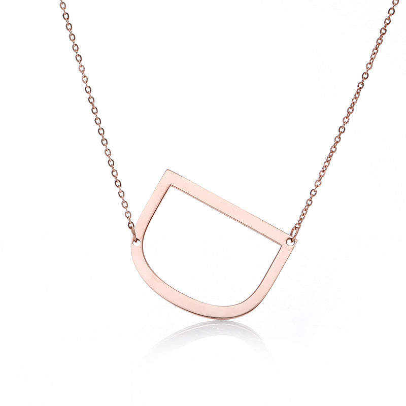 Fabulous Rose Gold Plated Stainless Steel Initial Letter Pendant Necklace – view 41