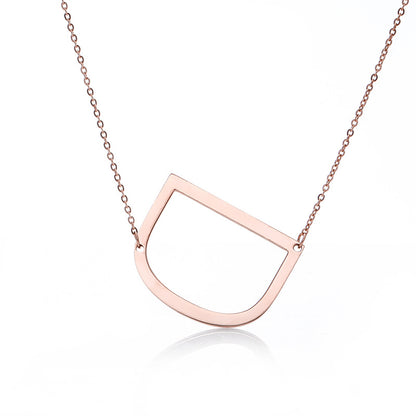 Fabulous Rose Gold Plated Stainless Steel Initial Letter Pendant Necklace – view 41