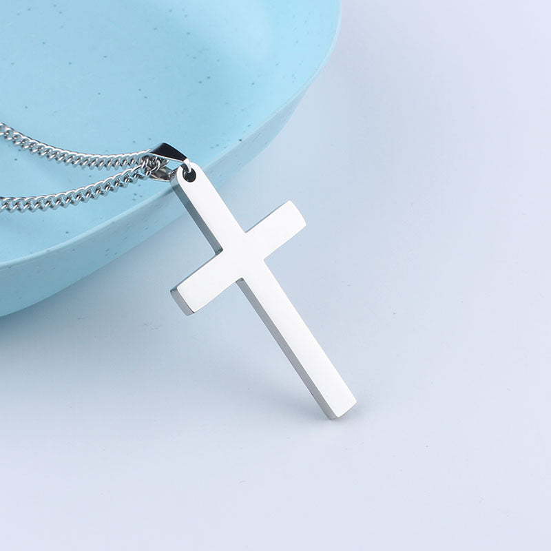 Cross Necklace Minimalist Stainless Steel Accessory – view 3