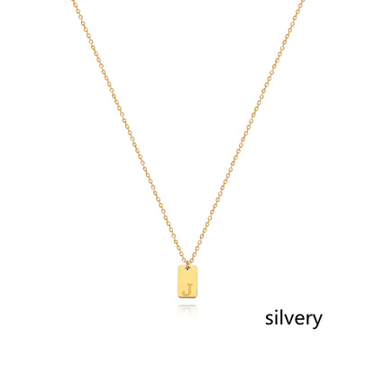 Stainless Steel Simple 26 Letter Tag Pendant Necklace – view 37