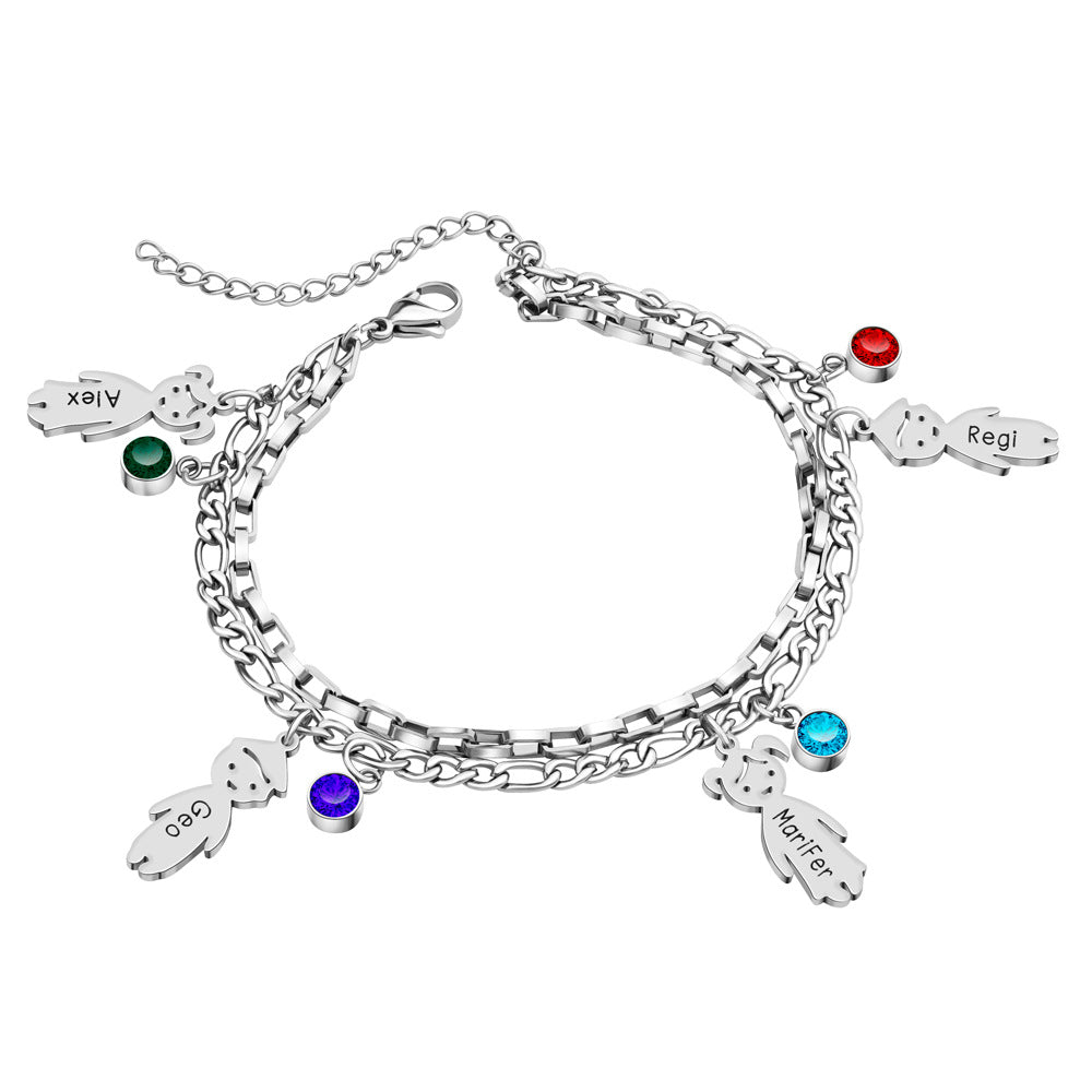 Engraved Stainless Steel Double-layer Bracelet – view 7