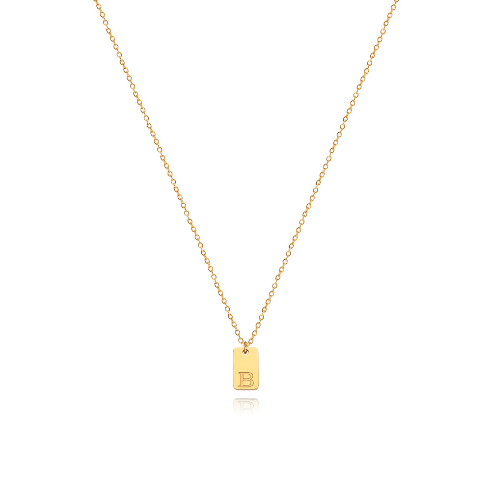 Stainless Steel Simple 26 Letter Tag Pendant Necklace – view 3