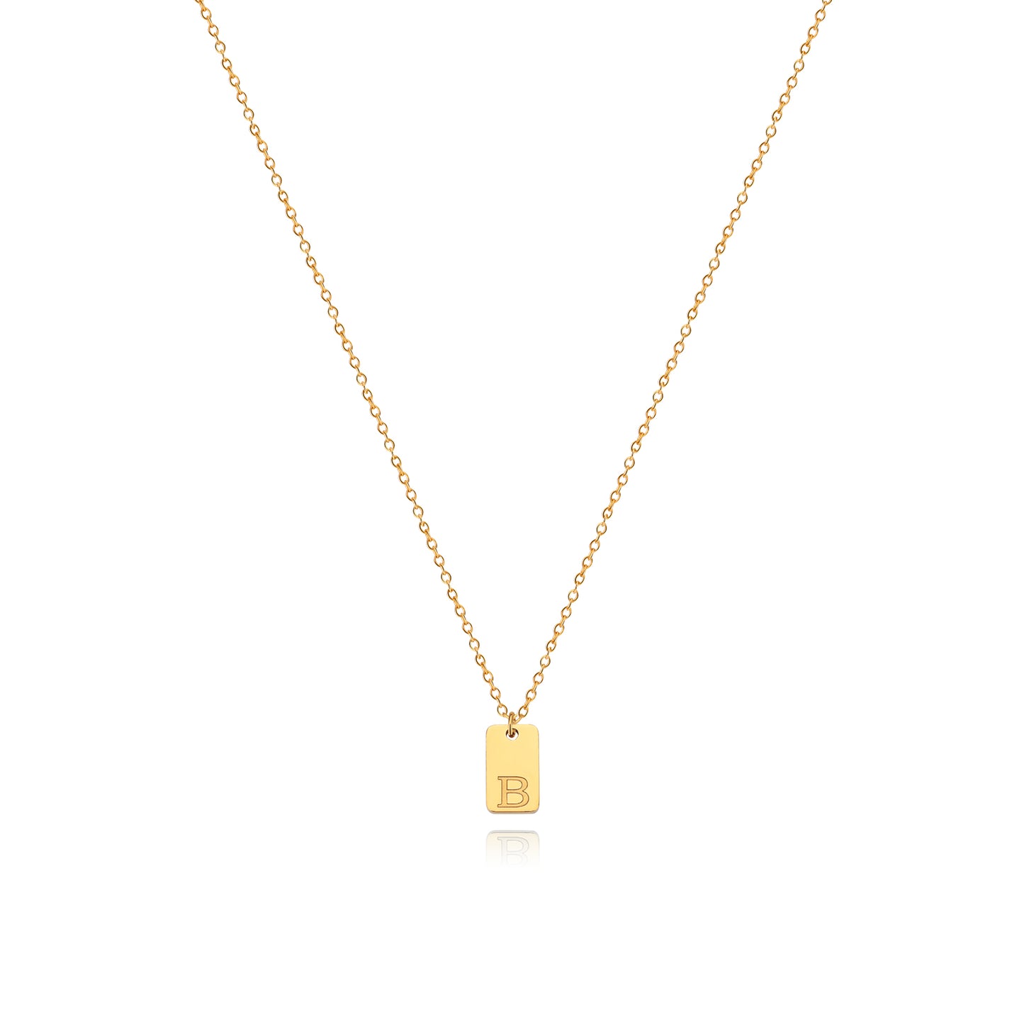 Stainless Steel Simple 26 Letter Tag Pendant Necklace – view 3