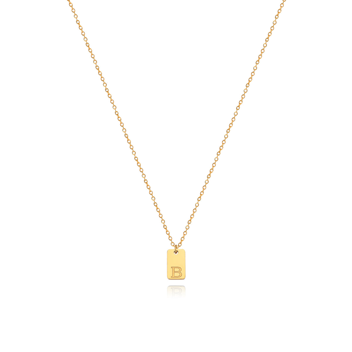 Stainless Steel Simple 26 Letter Tag Pendant Necklace – view 3