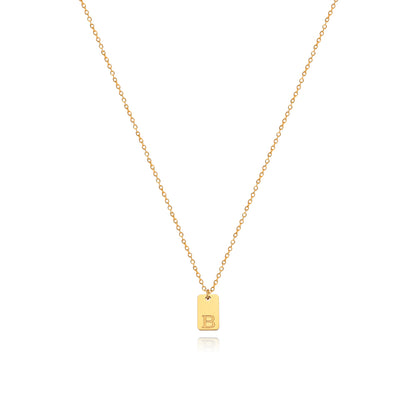 Stainless Steel Simple 26 Letter Tag Pendant Necklace – view 3