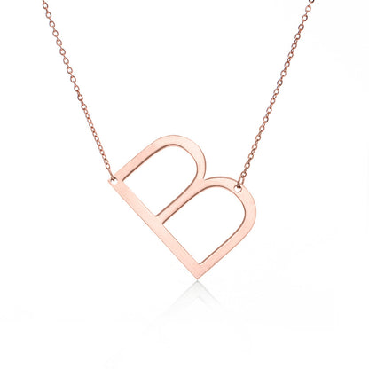Fabulous Rose Gold Plated Stainless Steel Initial Letter Pendant Necklace – view 21