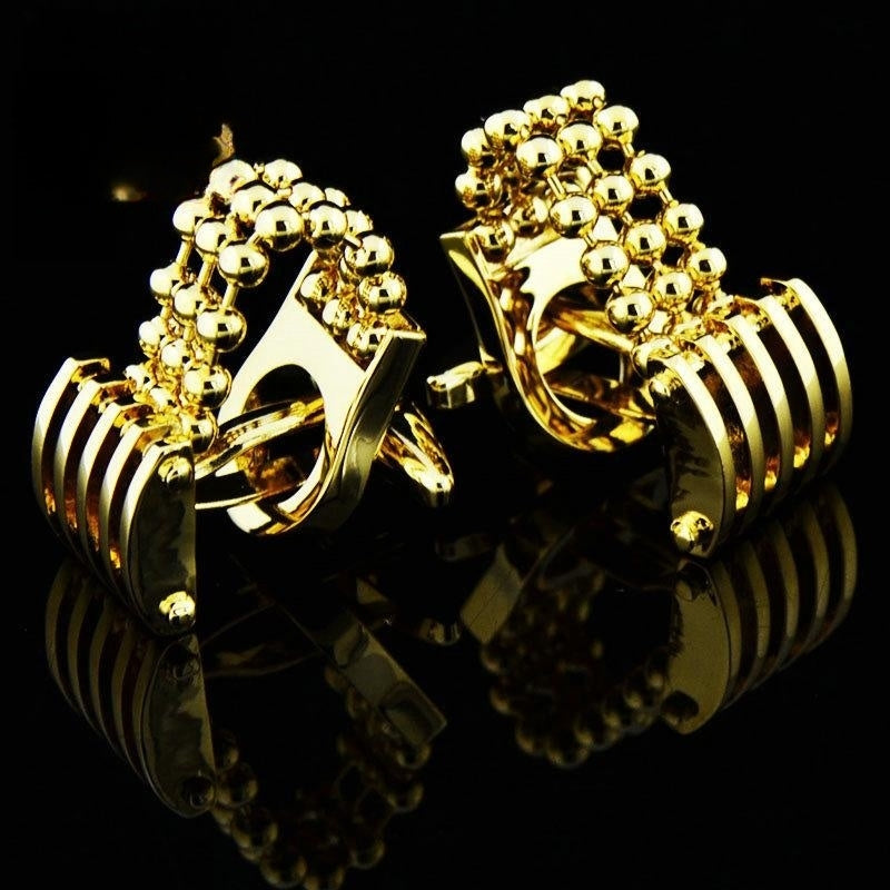 Gold Paw Chain Cufflinks Cufflink Men's French Button – view 5