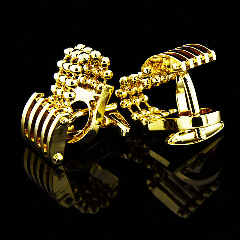 Gold Paw Chain Cufflinks Cufflink Men's French Button – view 6