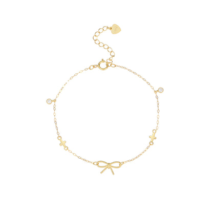 S925 Sterling Silver 18K Gold-plated Bow Bracelet – view 6