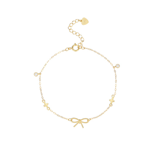 S925 Sterling Silver 18K Gold-plated Bow Bracelet – view 6