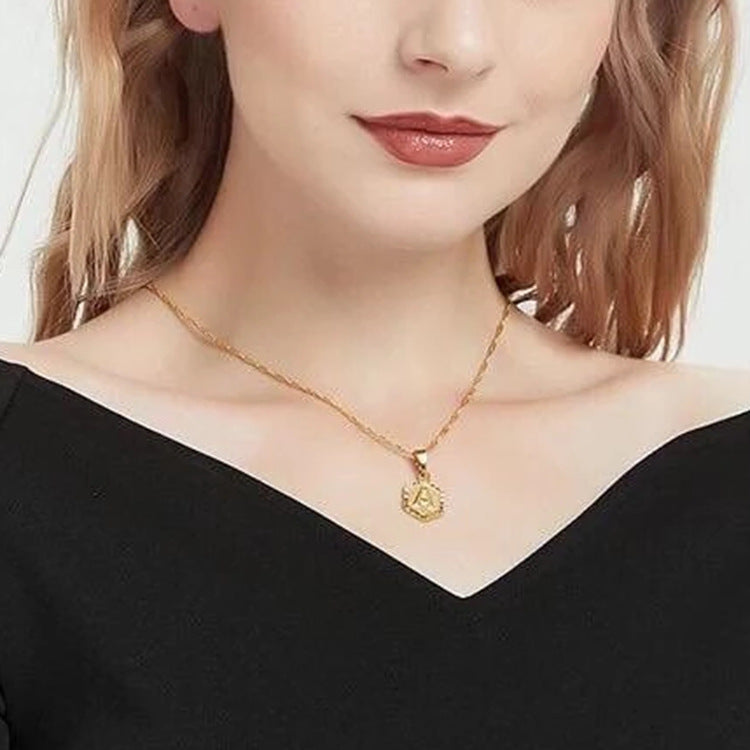 18K Gold 26-Letter Initial Clavicle Chain Necklace – view 4