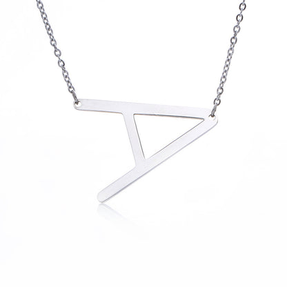 Fabulous Rose Gold Plated Stainless Steel Initial Letter Pendant Necklace – view 17