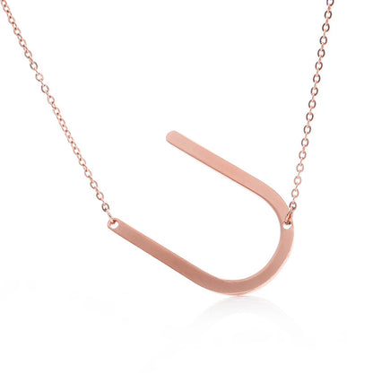 Fabulous Rose Gold Plated Stainless Steel Initial Letter Pendant Necklace – view 73