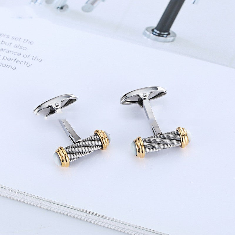 French Stainless Steel Cufflinks Men – view 6