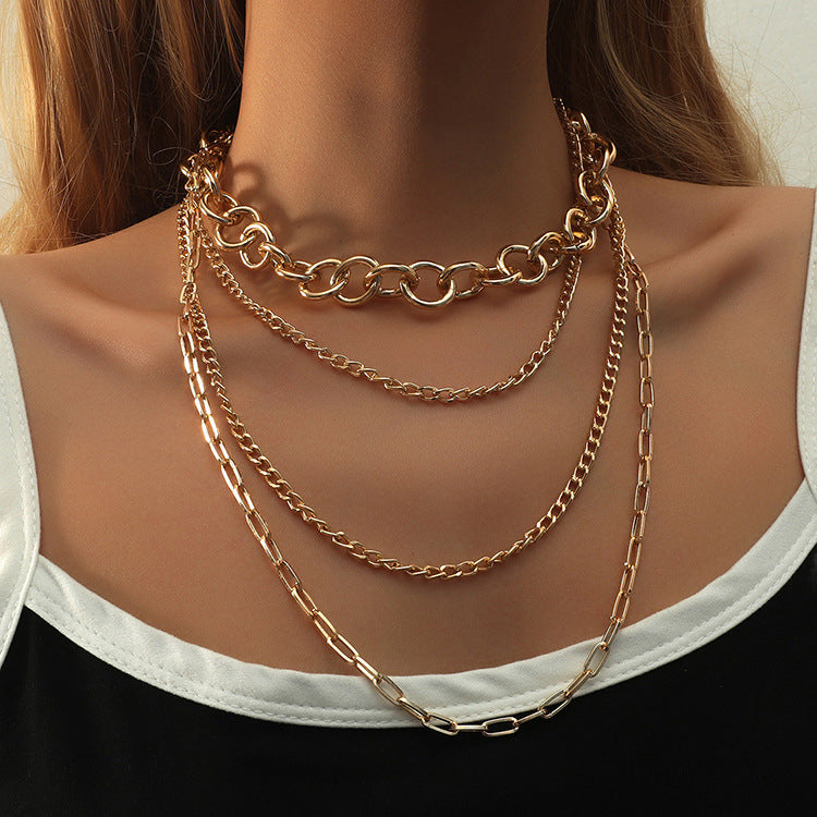 Thick Chain Statement Necklace – Gold, Hip Hop Style – view 2