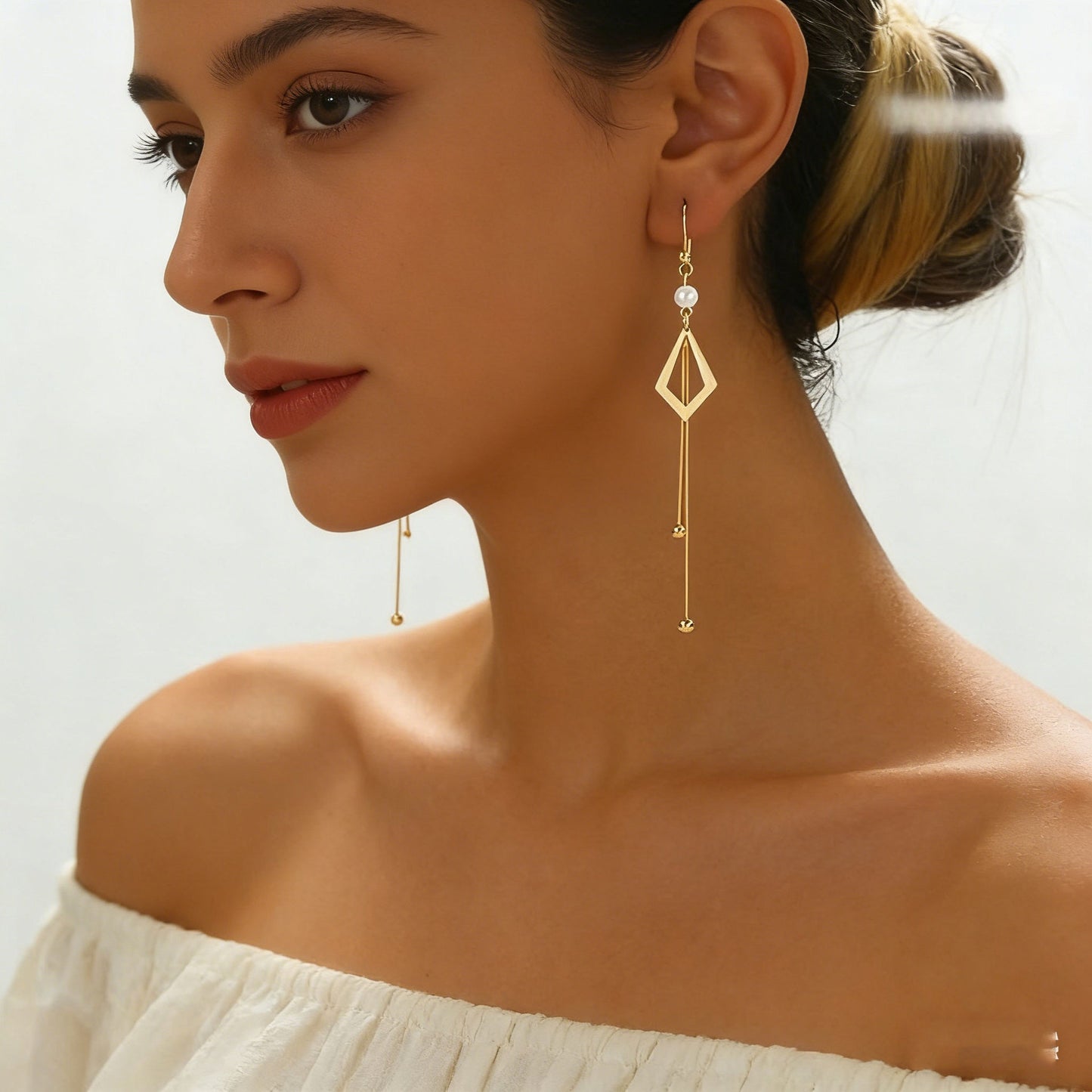 Copper-plated Silver Tassel Earrings – view 2