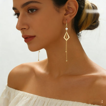 Copper-plated Silver Tassel Earrings – view 2