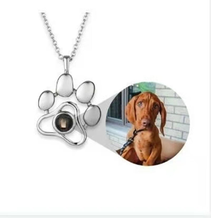 Projection Pendant Titanium Steel Necklace Dog Tag Paw Print – view 8