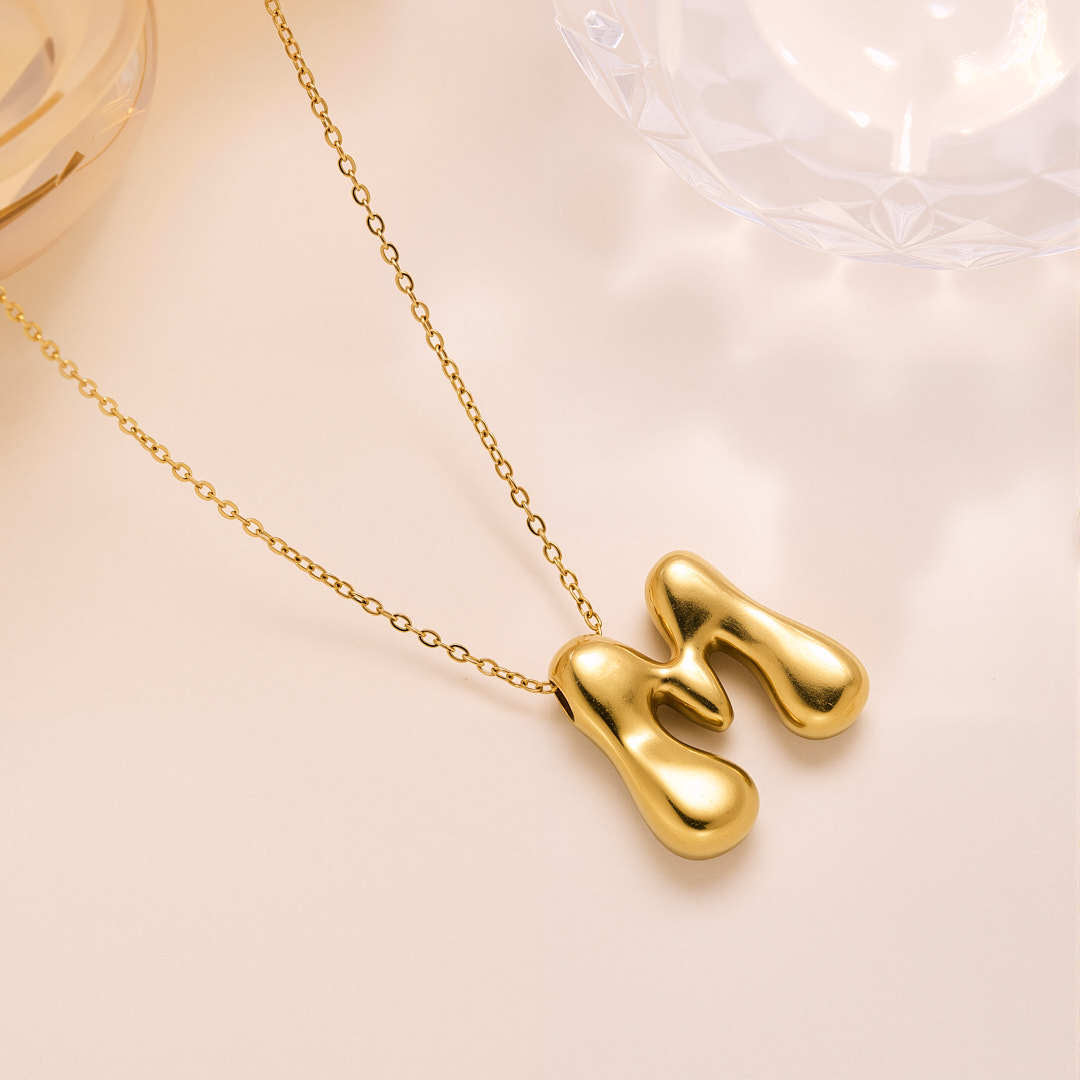 New Titanium Steel 18K Gold-Plated 26-Letter Necklace For Women – view 28