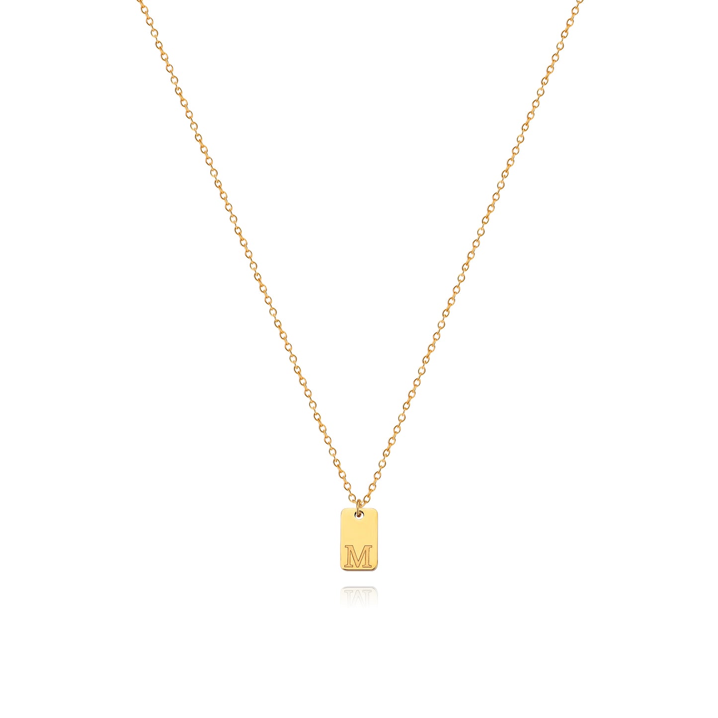 Stainless Steel Simple 26 Letter Tag Pendant Necklace – view 14