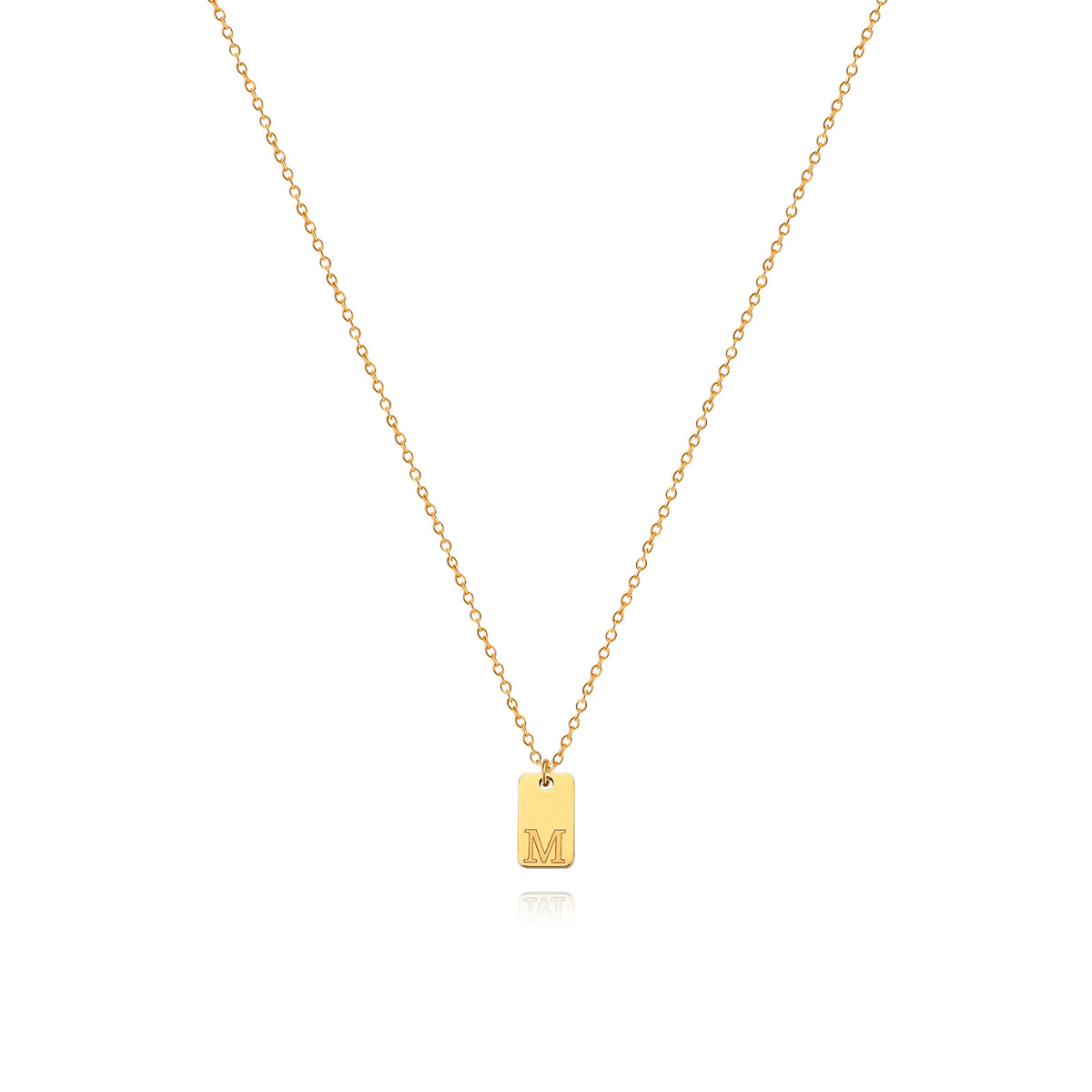 Stainless Steel Simple 26 Letter Tag Pendant Necklace – view 14