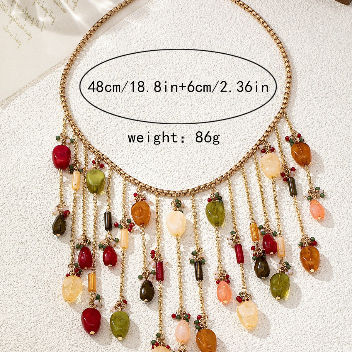 Personalized Western-style Waterdrop Tassel Necklace – view 2