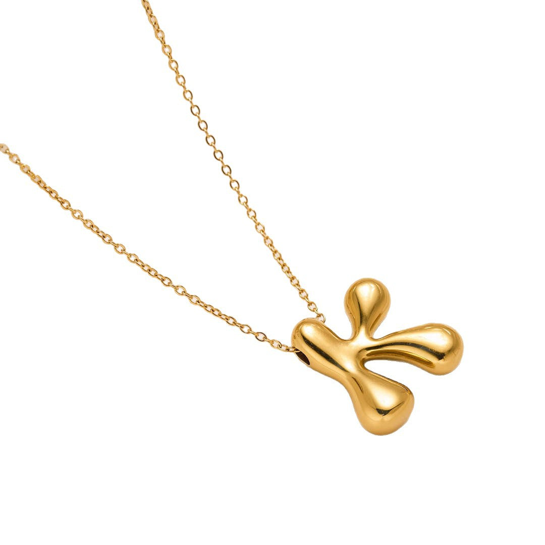 New Titanium Steel 18K Gold-Plated 26-Letter Necklace For Women – view 3