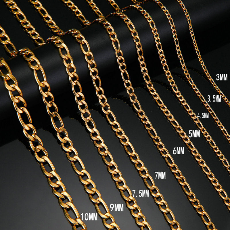 Extra-thick Stainless Steel Figaro Chain Mens Necklace – view 2