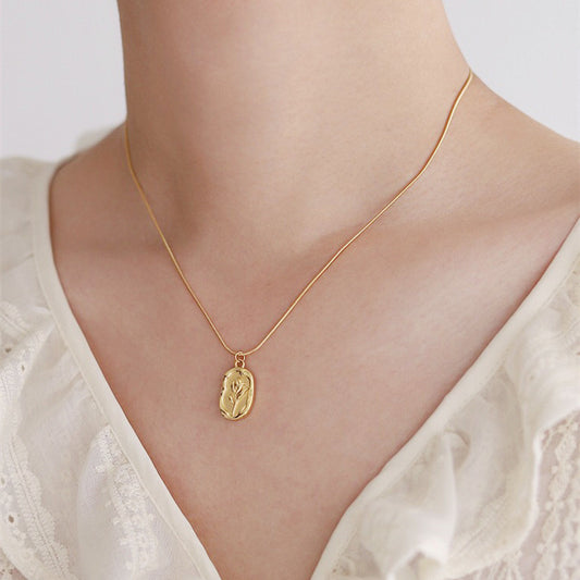 Tulip Snake Chain Necklace – Gold Titanium Steel