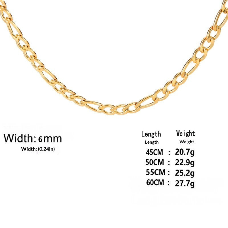 Extra-thick Stainless Steel Figaro Chain Mens Necklace – view 15