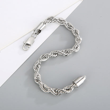 Gold Double Color Twist Chain Stainless Steel Bracelet – view 5