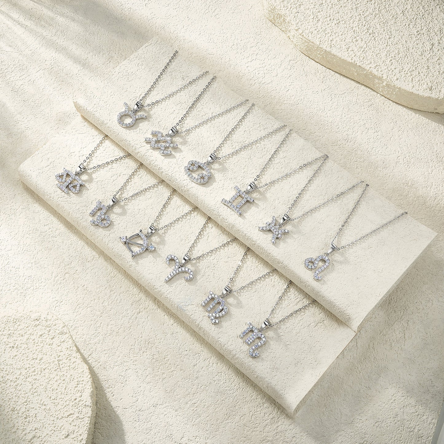 Pisces Moissanite Zodiac Necklace – S925 Platinum Plated – view 5