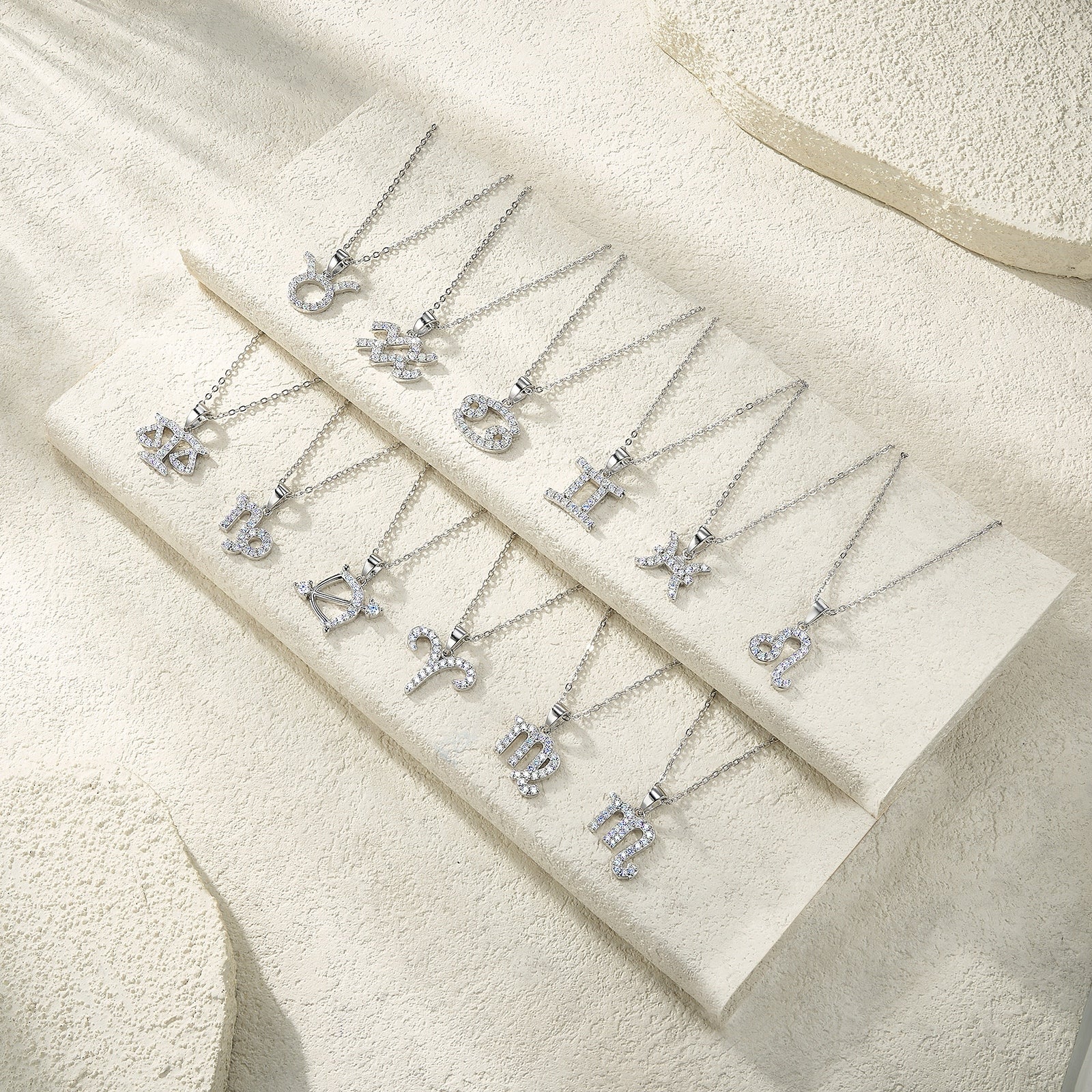 Pisces Moissanite Zodiac Necklace – S925 Platinum Plated – view 5