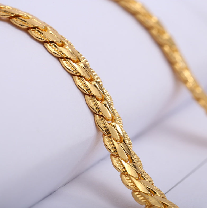 Men Necklace Gold Tone Snake Chain – view 6