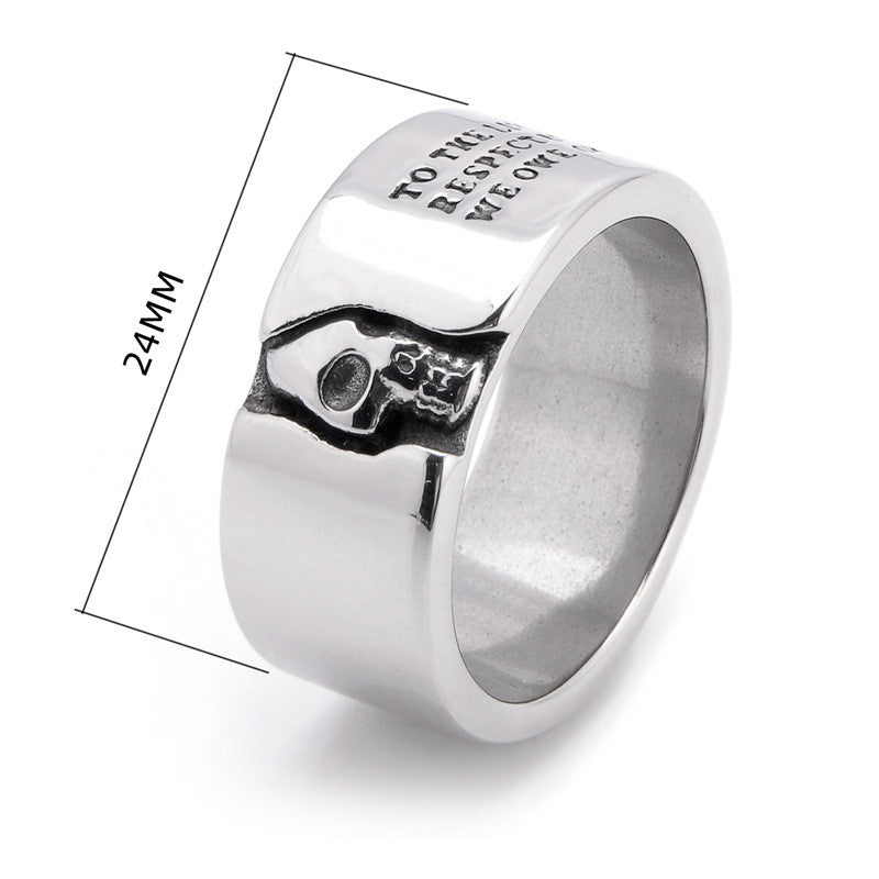 Stainless Steel Punk Prayer Skull Ring – view 5