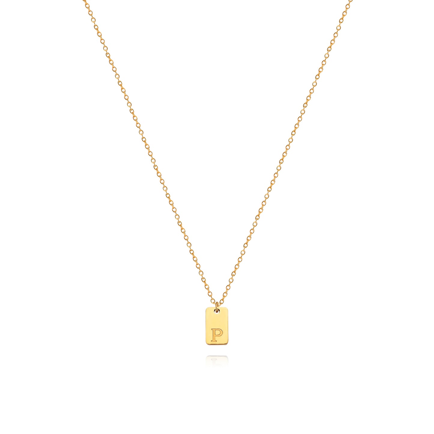Stainless Steel Simple 26 Letter Tag Pendant Necklace – view 17
