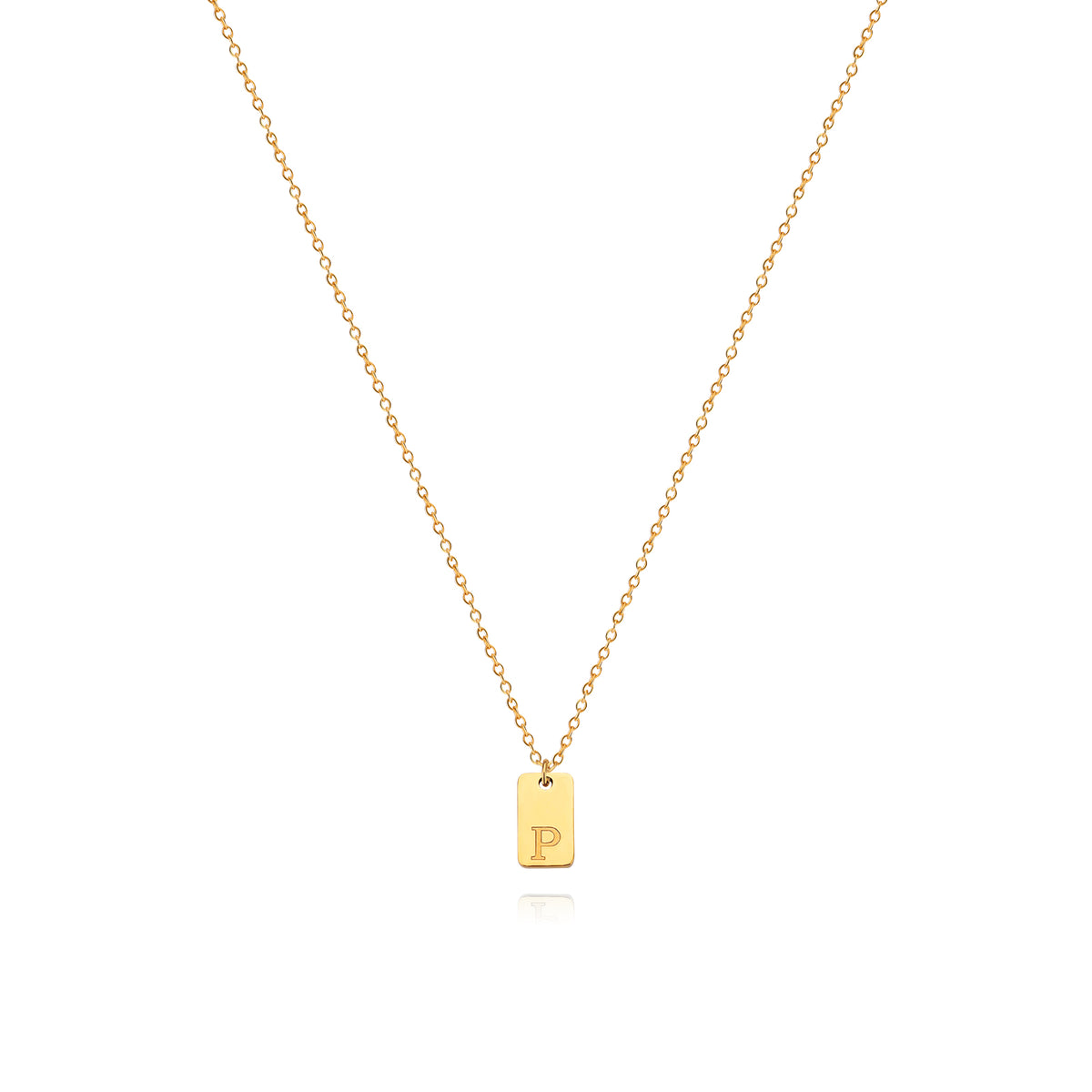 Stainless Steel Simple 26 Letter Tag Pendant Necklace – view 17