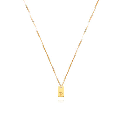 Stainless Steel Simple 26 Letter Tag Pendant Necklace – view 17