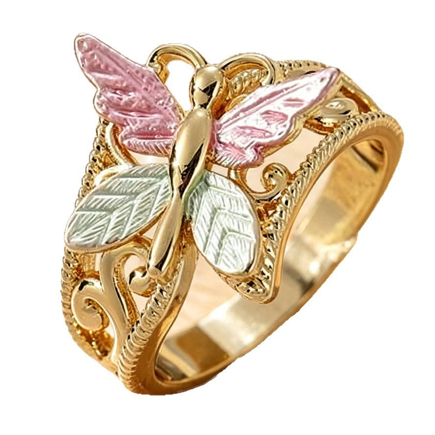 Ins-style Sweet-and-cool Powder-blue Butterfly Ring – view 5