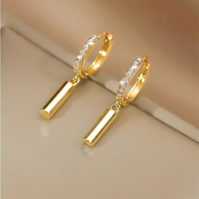 Cylindrical Geometric Niche Light-luxury Ear Clips – view 6