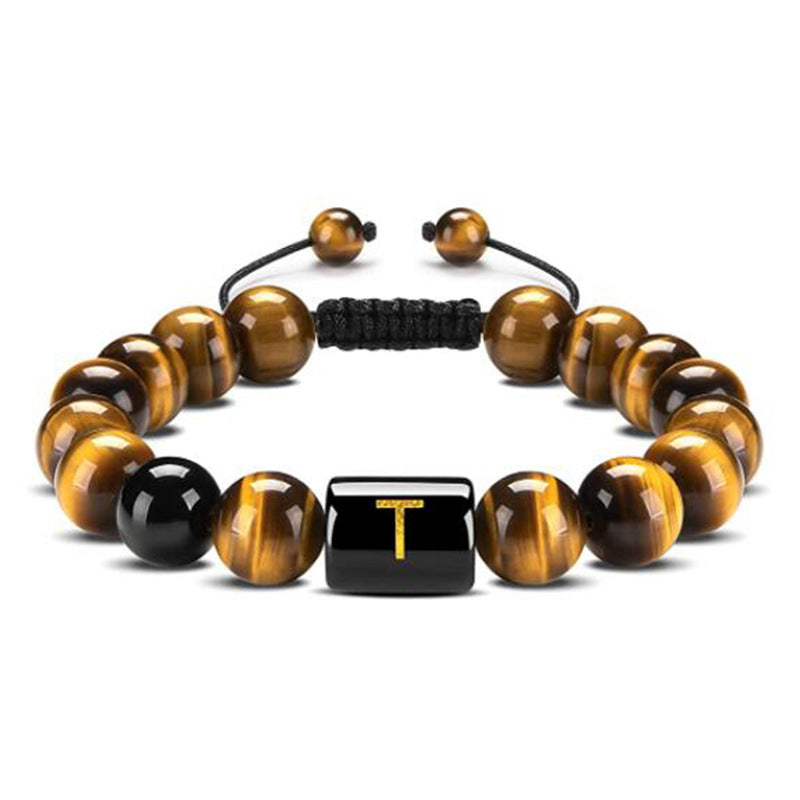 Natural Tiger Eye Stone Agate Bead Bracelet – view 2