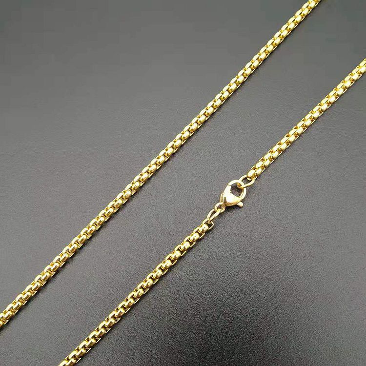 Viking Wolf Head Pendant Necklace – Gold Stainless Steel – view 7