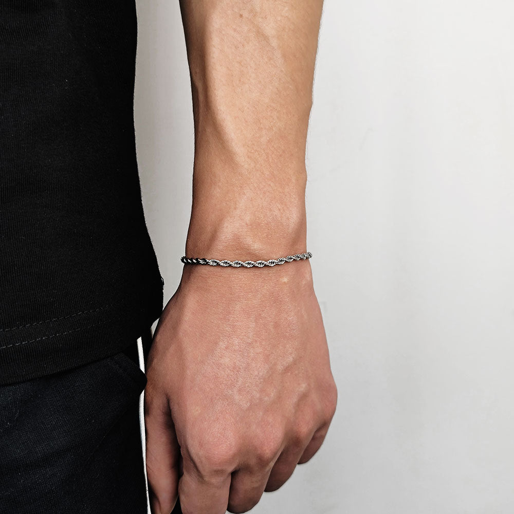 Fashion 18K Gold Button Chain Stainless Steel Twist Bracelet For Men – view 7