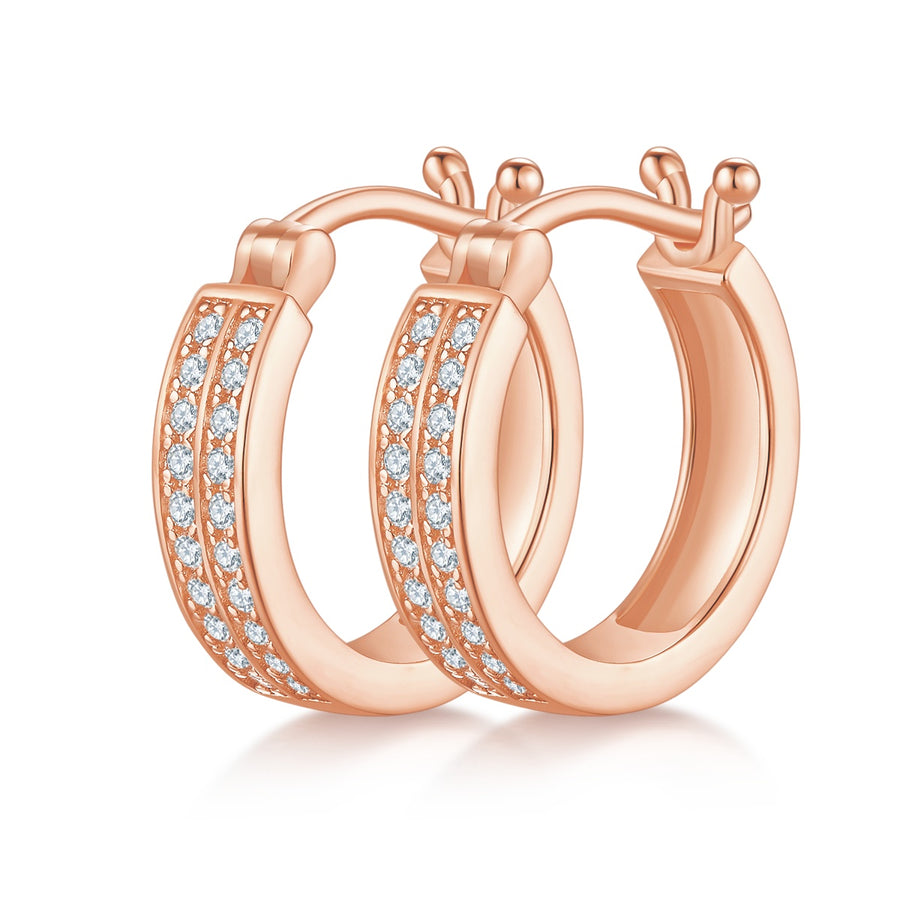 Double row moissanite hoop earrings – 16mm – view 3