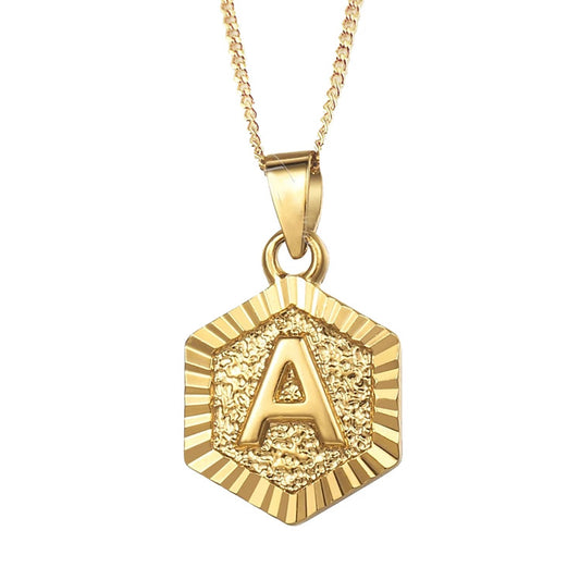 18K Gold 26-Letter Initial Clavicle Chain Necklace
